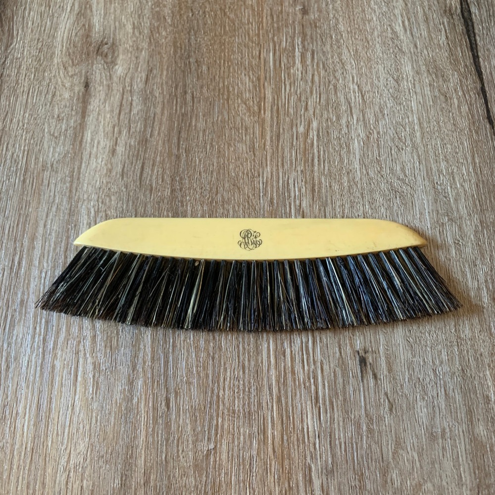 Vintage 1920s German Clothes Brush Monogrammed Celluloid Handle Art Deco